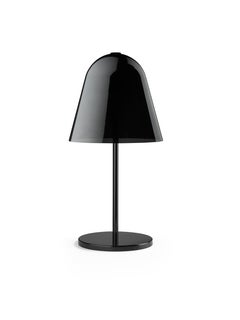 Helios Table Lamp, Smoked Glass and Black Structure, Made in Italy