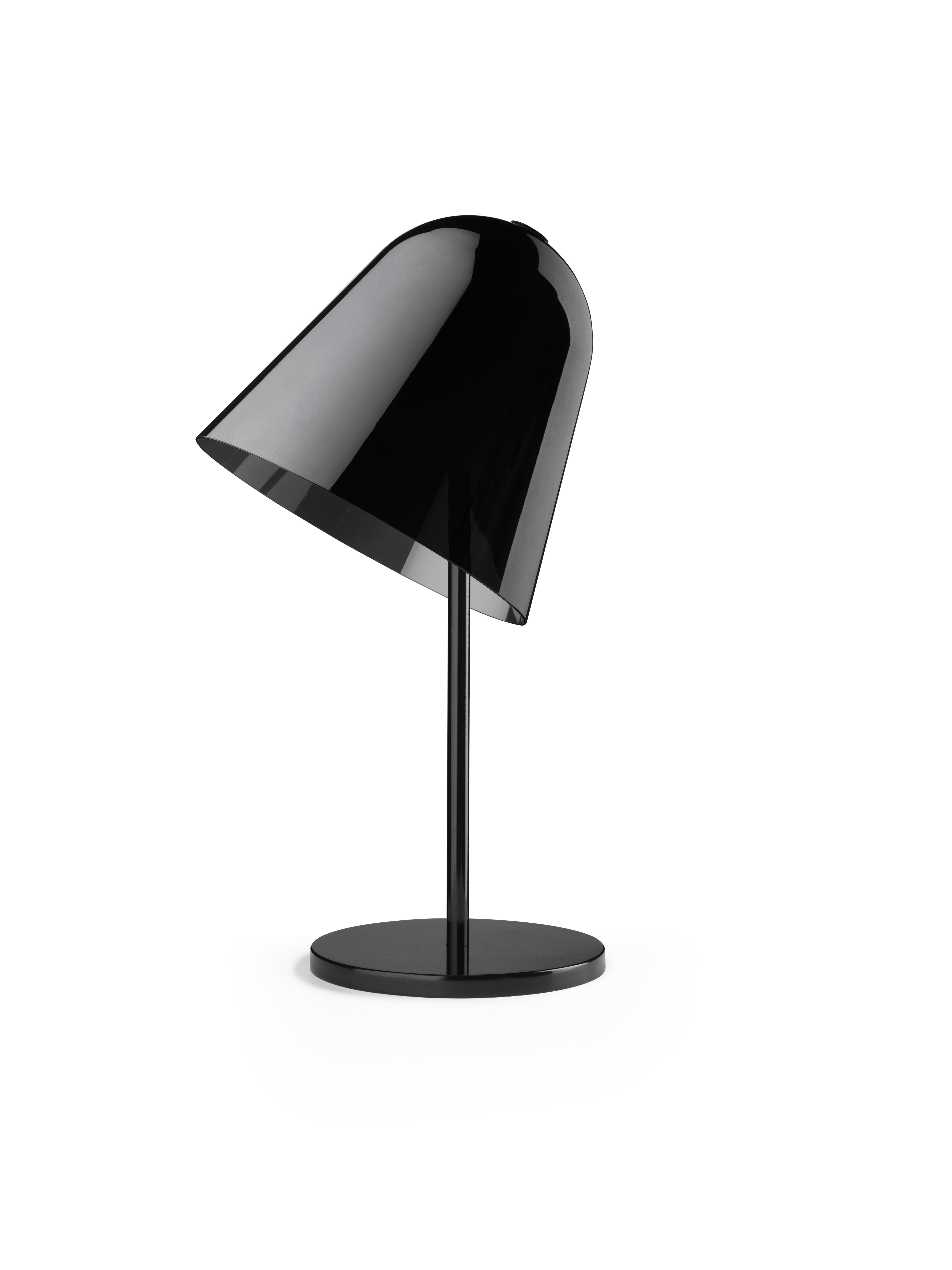 Lampe de bureau Helios, verre fumé et structure noire, fabriquée en Italie Neuf - En vente à Villa Carcina, IT