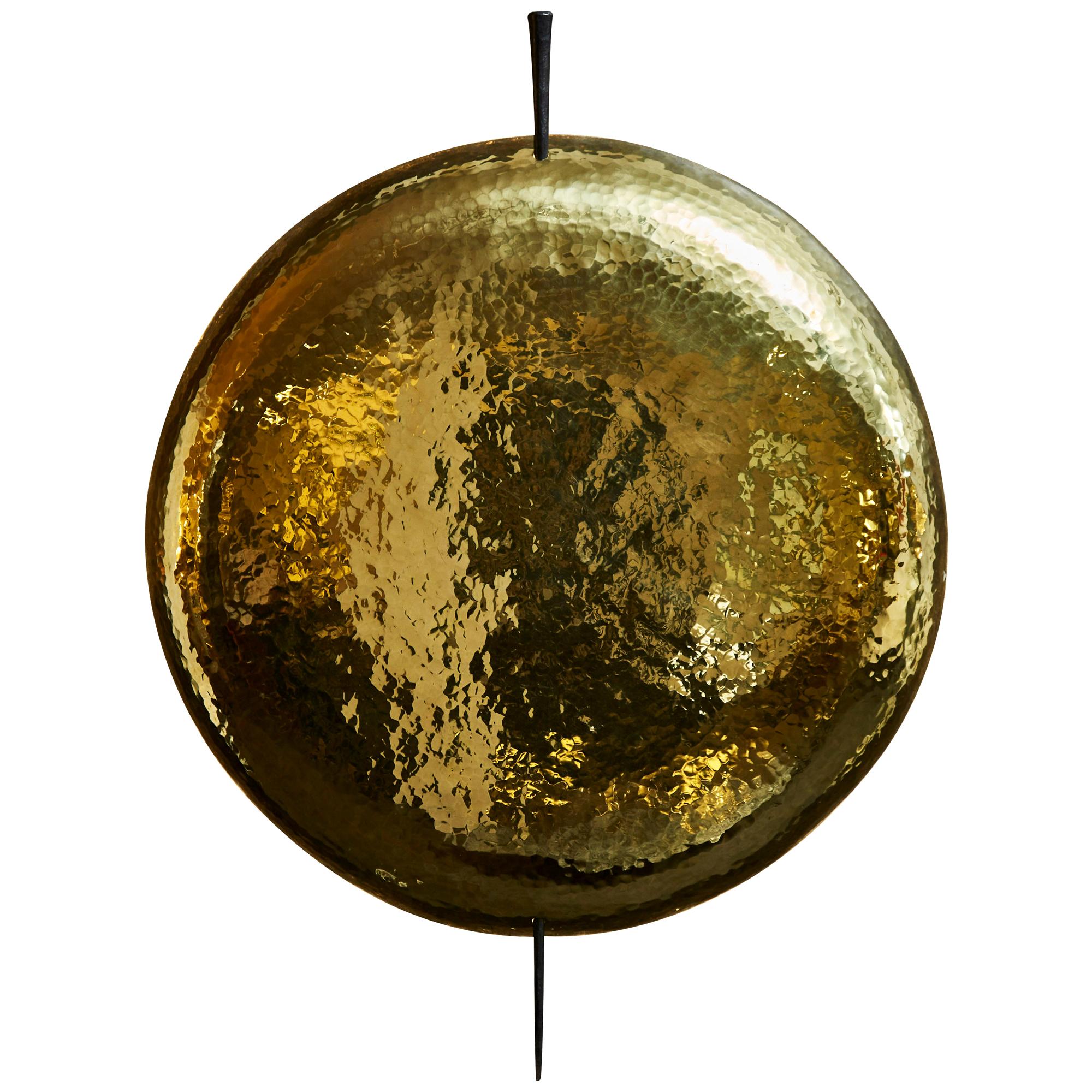 Helios Wall Sconces in Brass and Iron by Alexandre Taveau For Sale