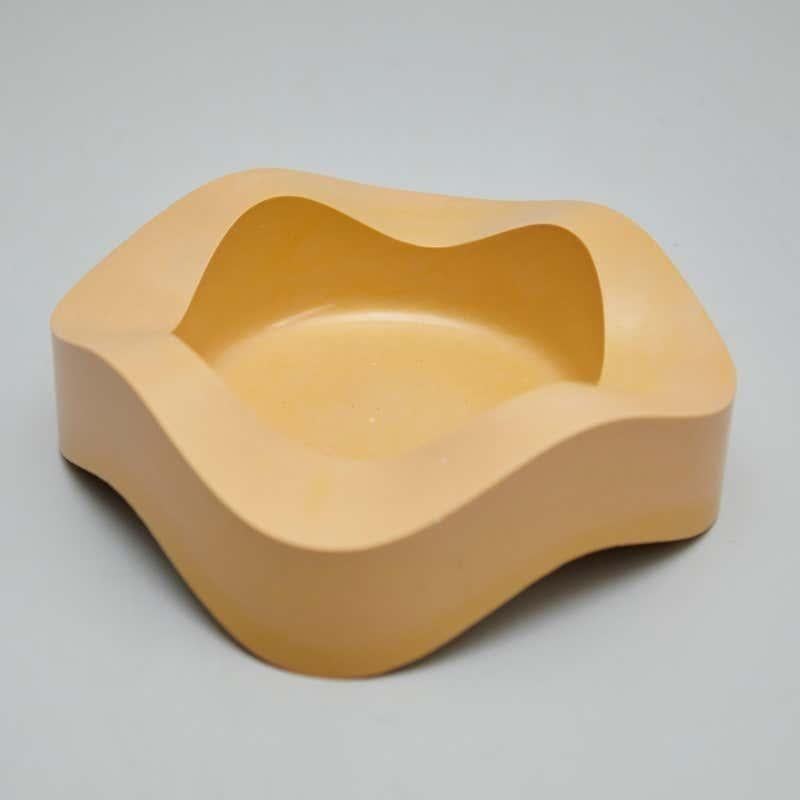 Mid-Century Modern Helit Yellow Plastic Ashtray, circa 1980 For Sale