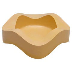 Vintage Helit Yellow Plastic Ashtray, circa 1980