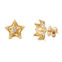 Helix Diamond Gold Stud Earrings