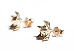 Helix Diamond Gold Stud Earrings