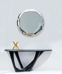 Helix Nebula Topaz Rhodonite Oko 75 Sculptural Wall Mirror by Zieta