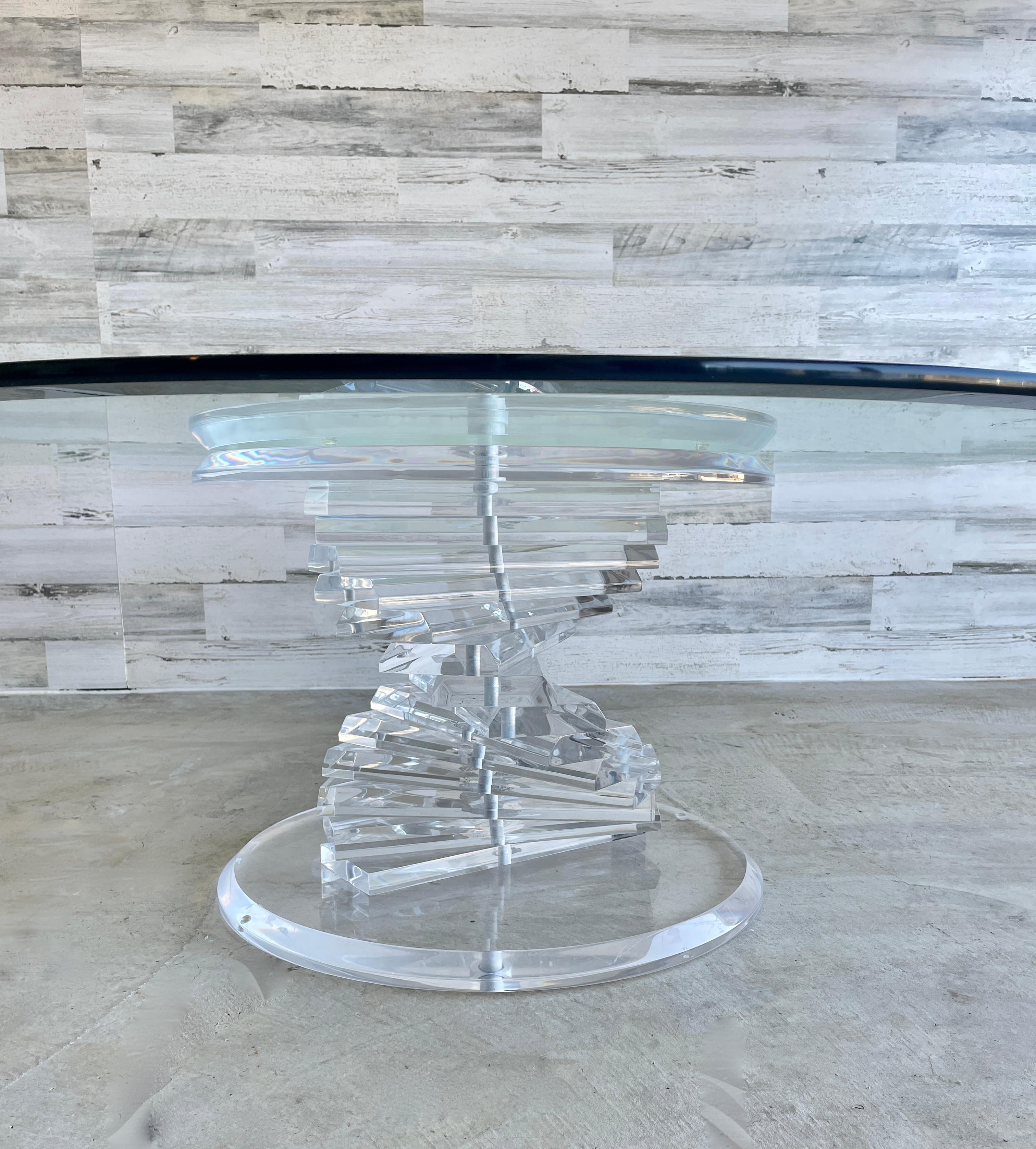Helix Spiral Lucite Coffee Table For Sale 1