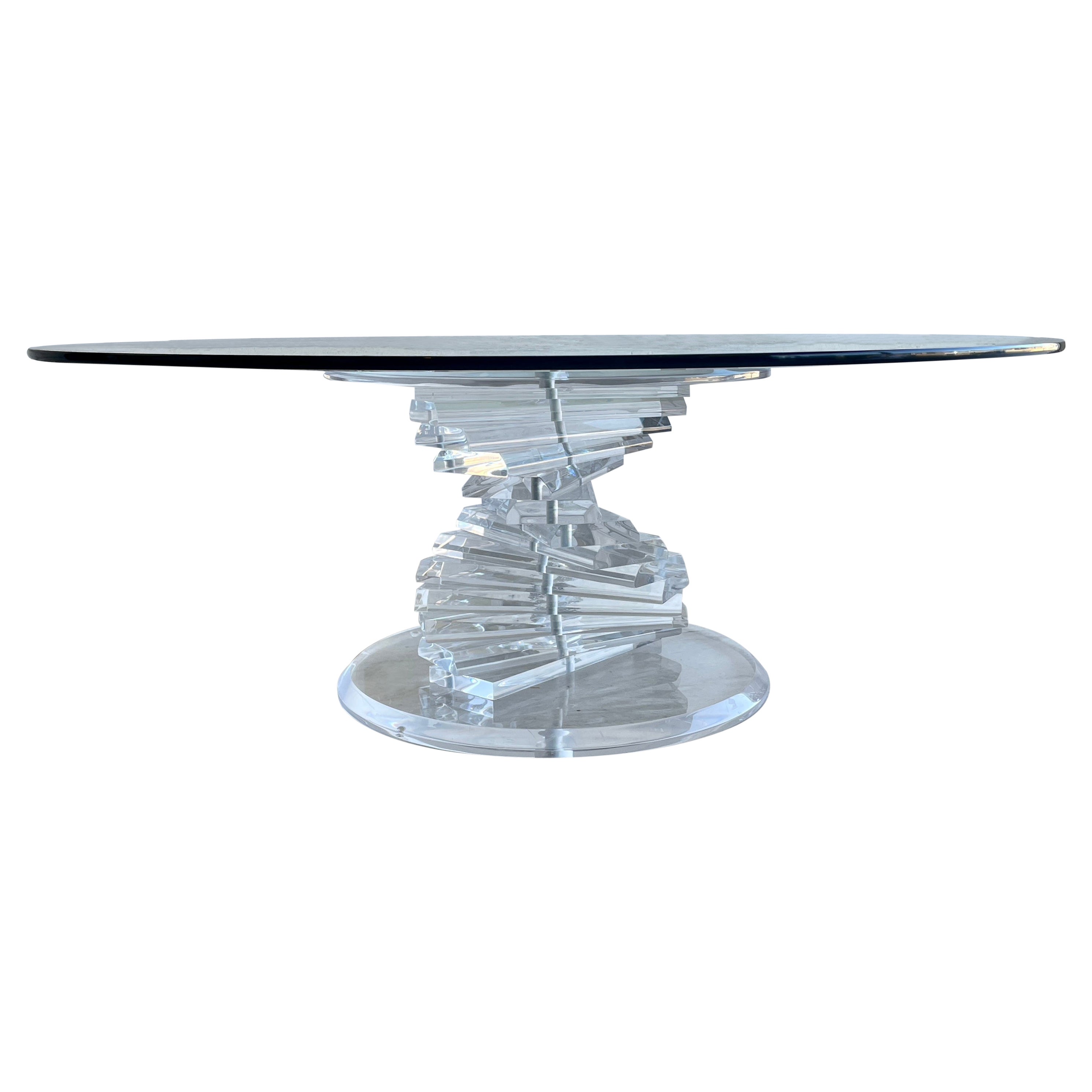 Helix Spiral Lucite Couchtisch