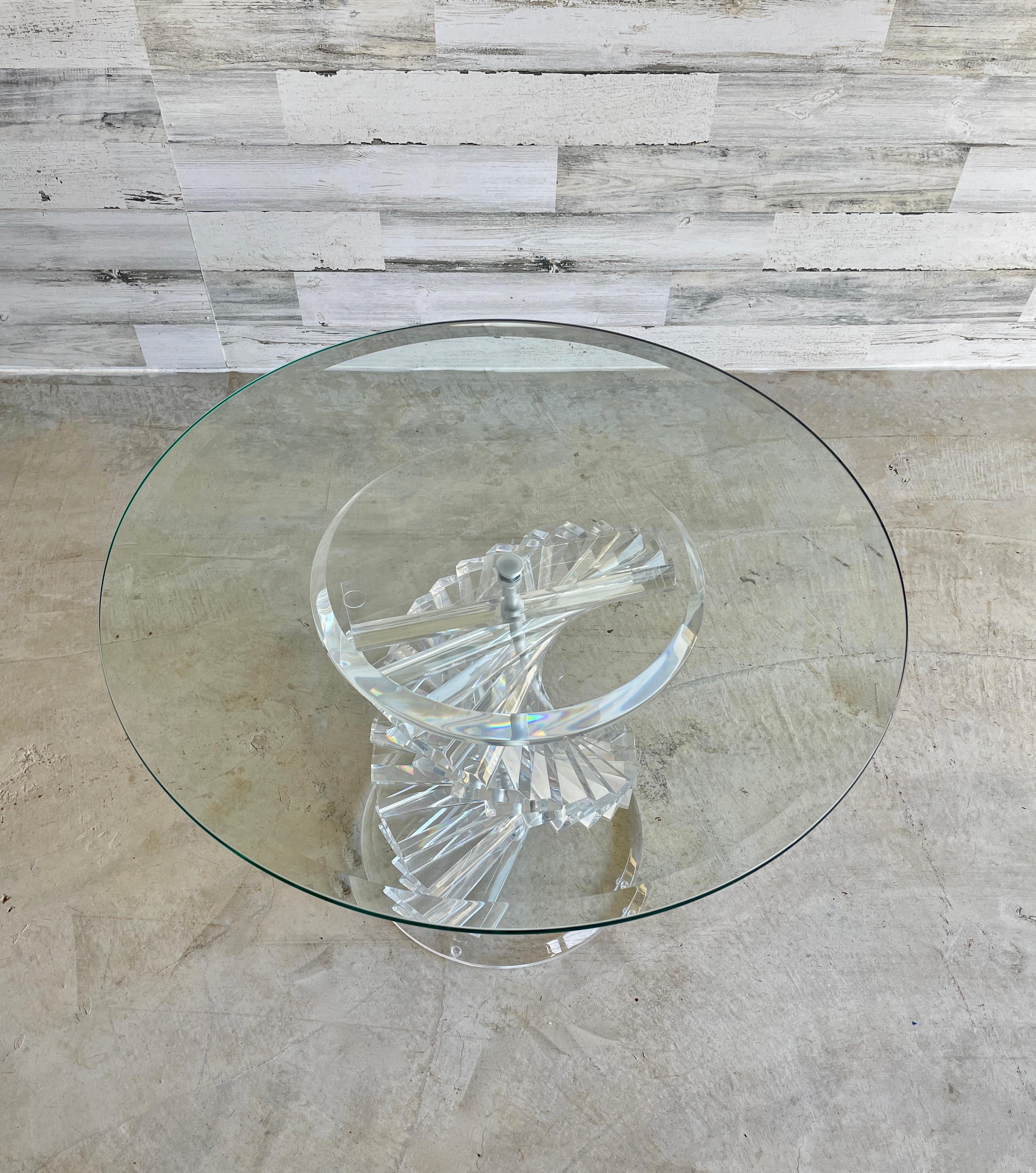 Helix Spiral Lucite Side Table For Sale 2