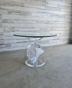 Helix Spiral Lucite Side Table