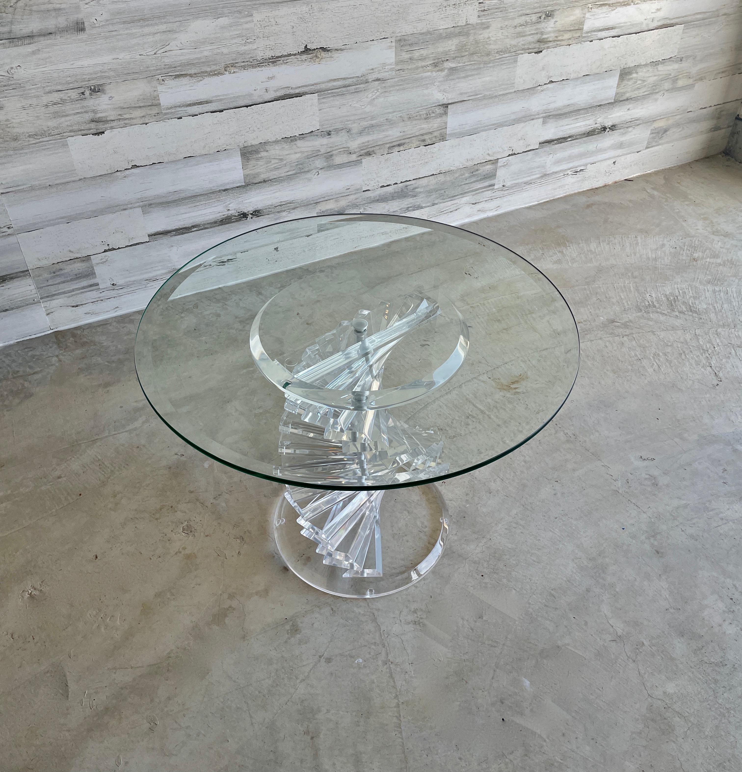 spiral glass coffee table