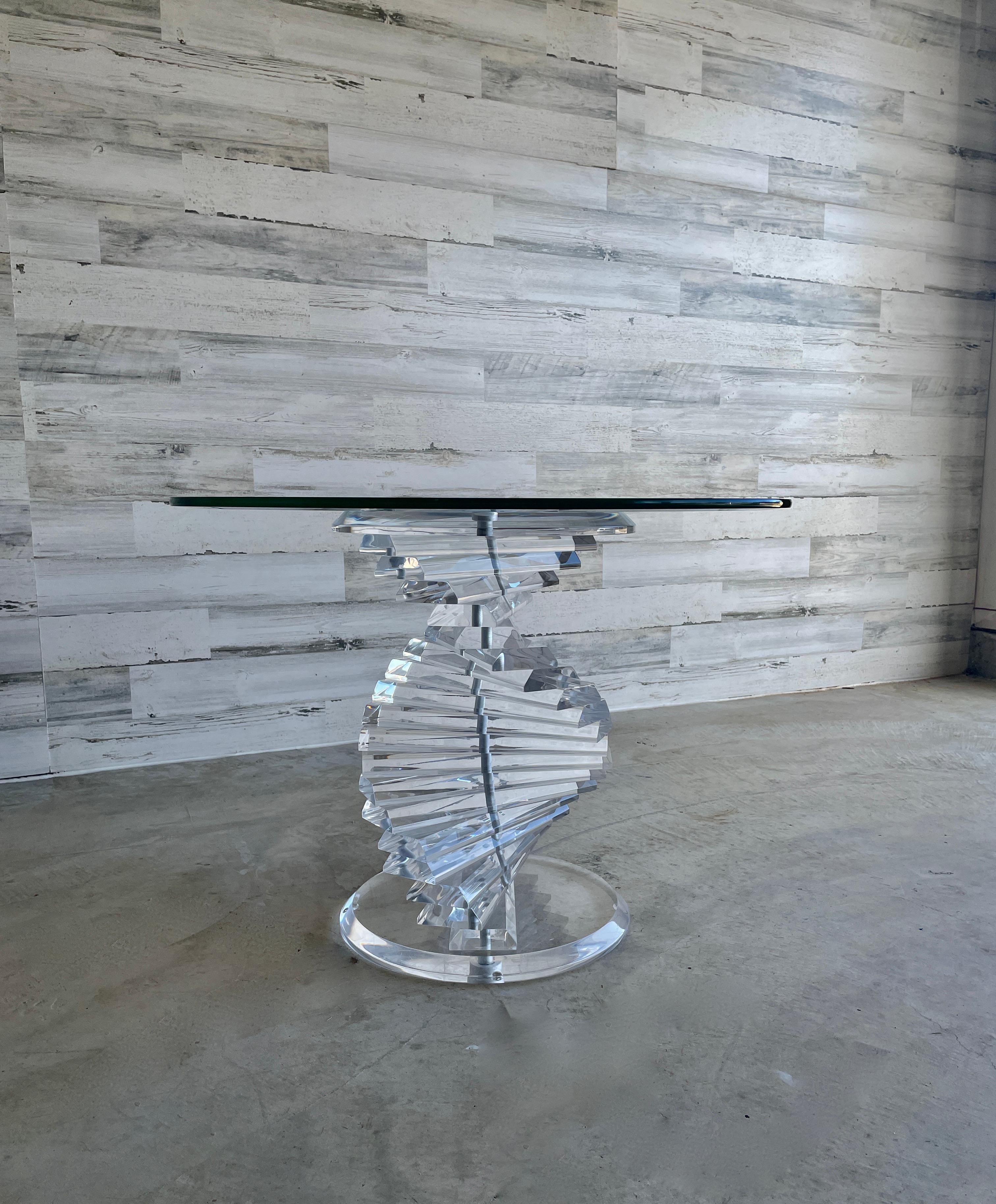 spiral glass dining table