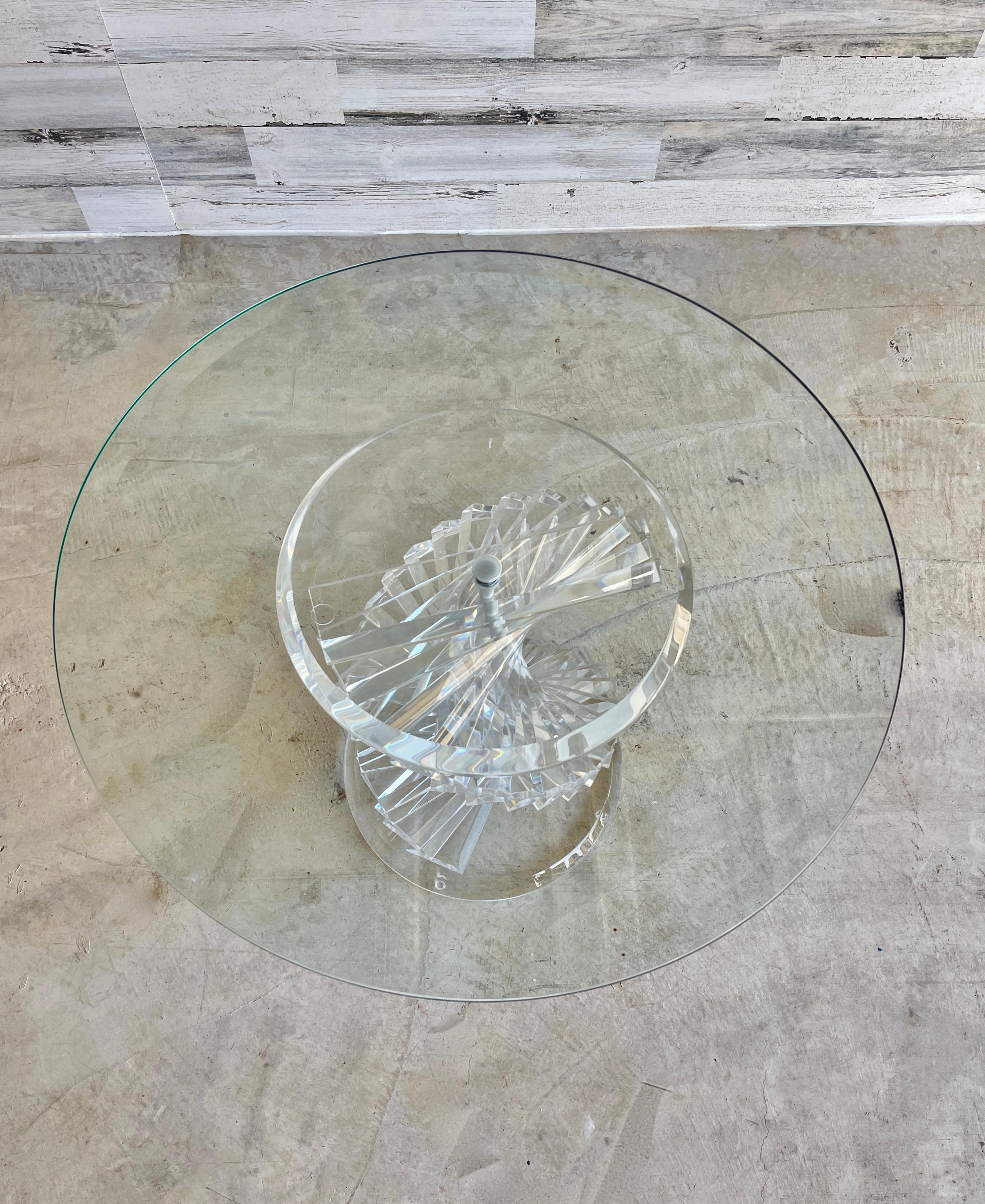 Helix Spiral Lucite Side Table For Sale 1