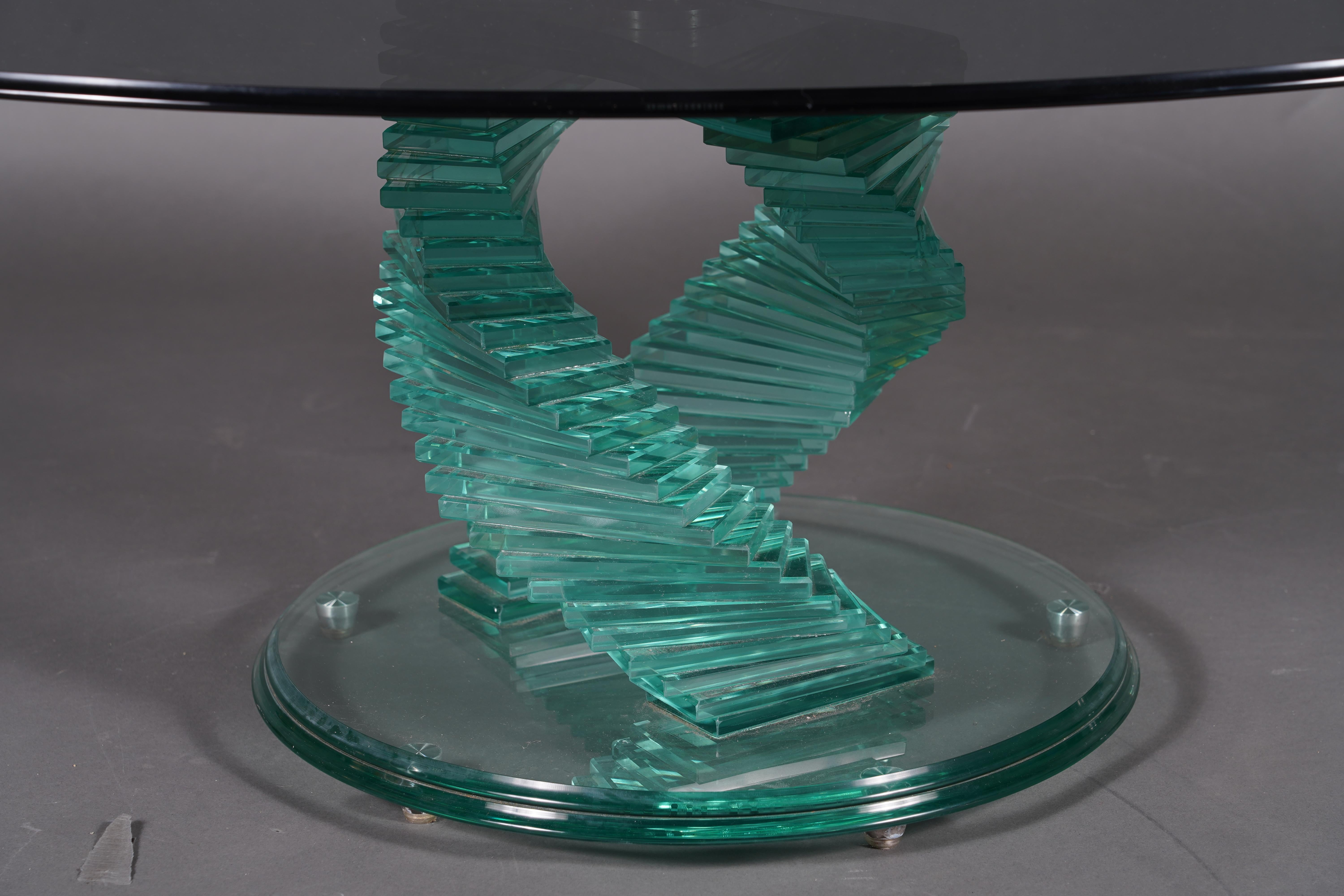 Couchtisch „Helix Spiral Swivel“ nach einem Modell von D. Lane, Frankreich, um 1980 (Moderne) im Angebot