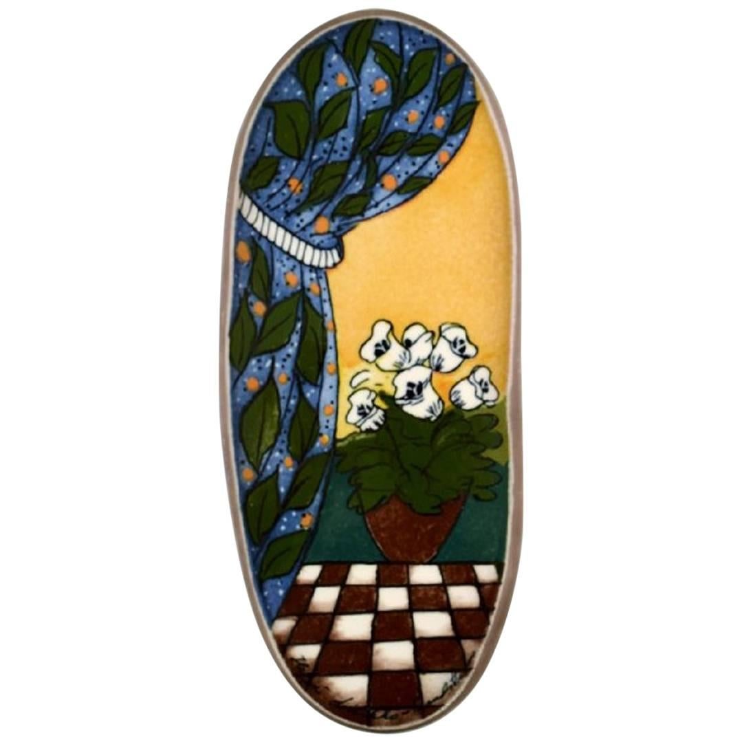 Plaque en porcelaine peinte à la main Helja Liukko-sundström pour Arabia, Finlande