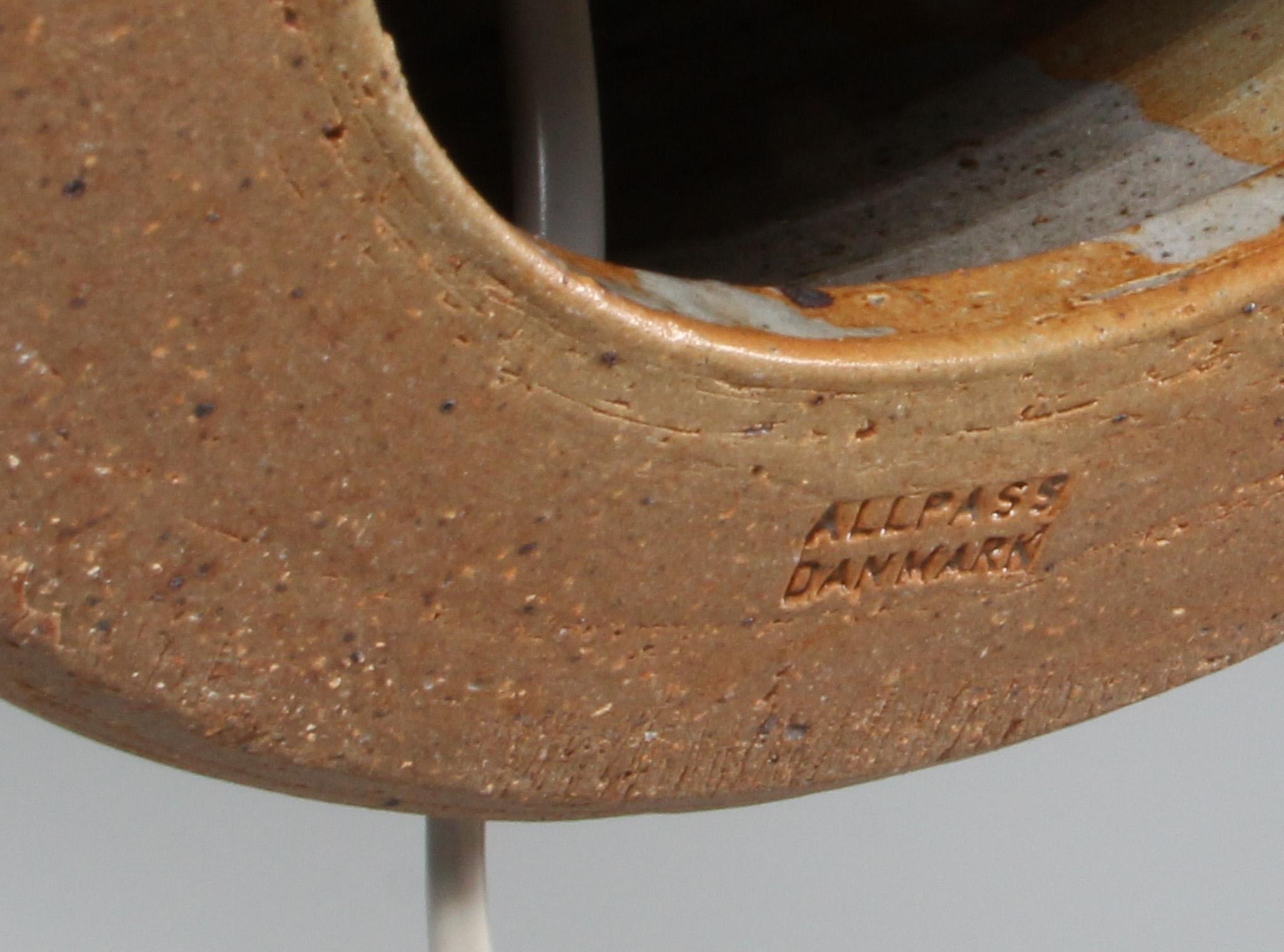 Mid-20th Century Hell Allpass pair of table, glazed stoneware For Sale