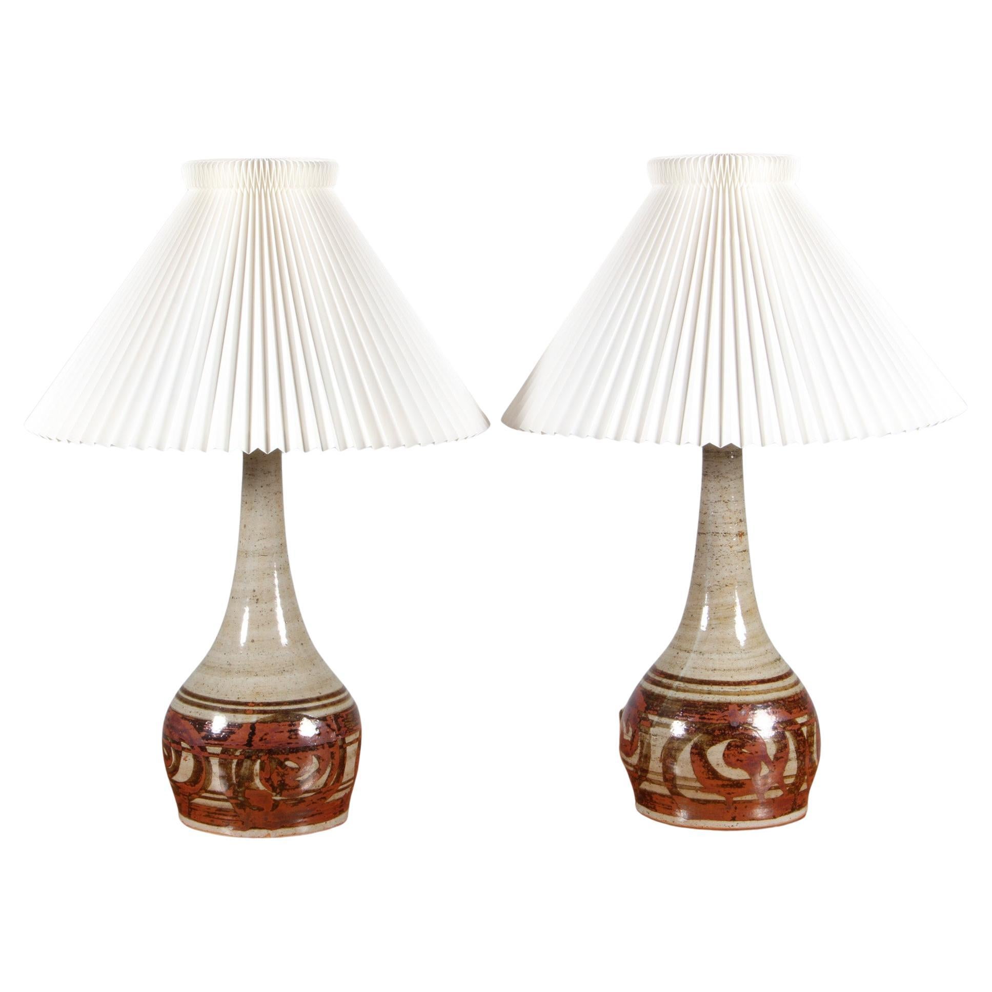 Hell Allpass pair of table, glazed stoneware For Sale