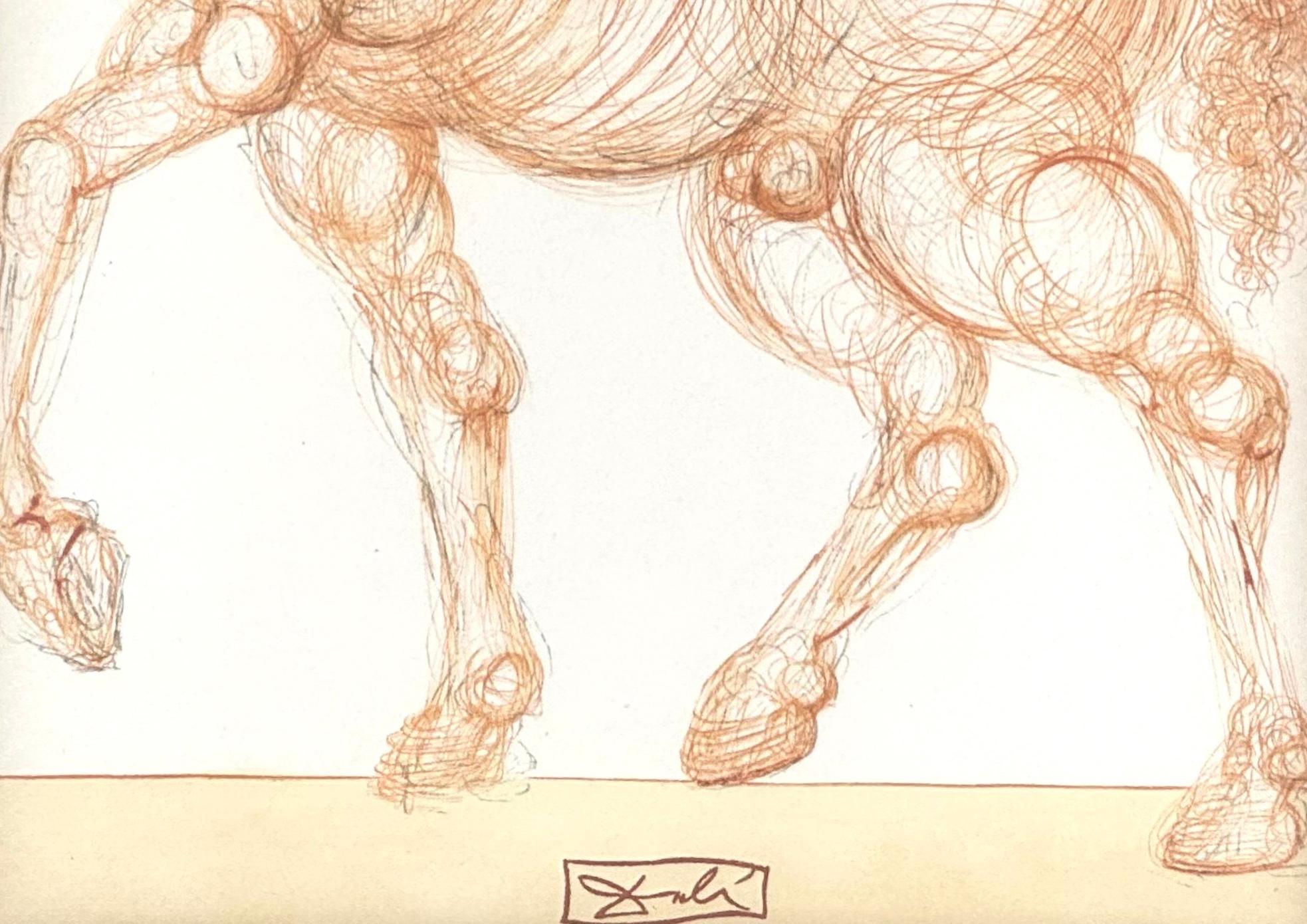 Hell: Canto 25 Wood Engraving (The Divine Comedy) by Salvador Dalí In Good Condition For Sale In Sacramento, CA