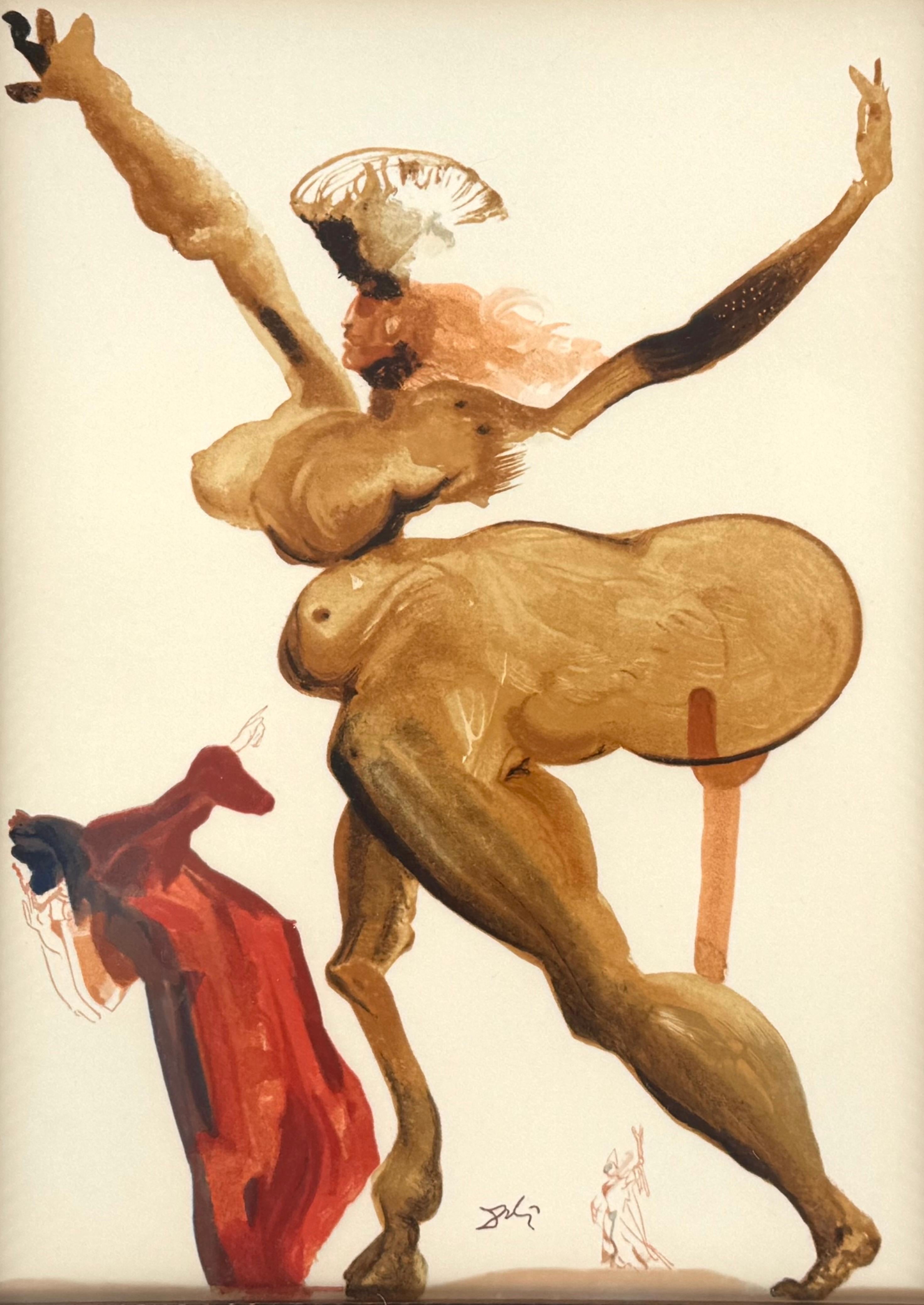 Infierno / Inferno Canto 33 (Manto) grabado en madera del artista Salvador Dalí (español, 1904-1989).

Esta pieza es uno de los 100 grabados en madera que se produjeron basándose en las ilustraciones de Dalí de La Divina Comedia de Dante
