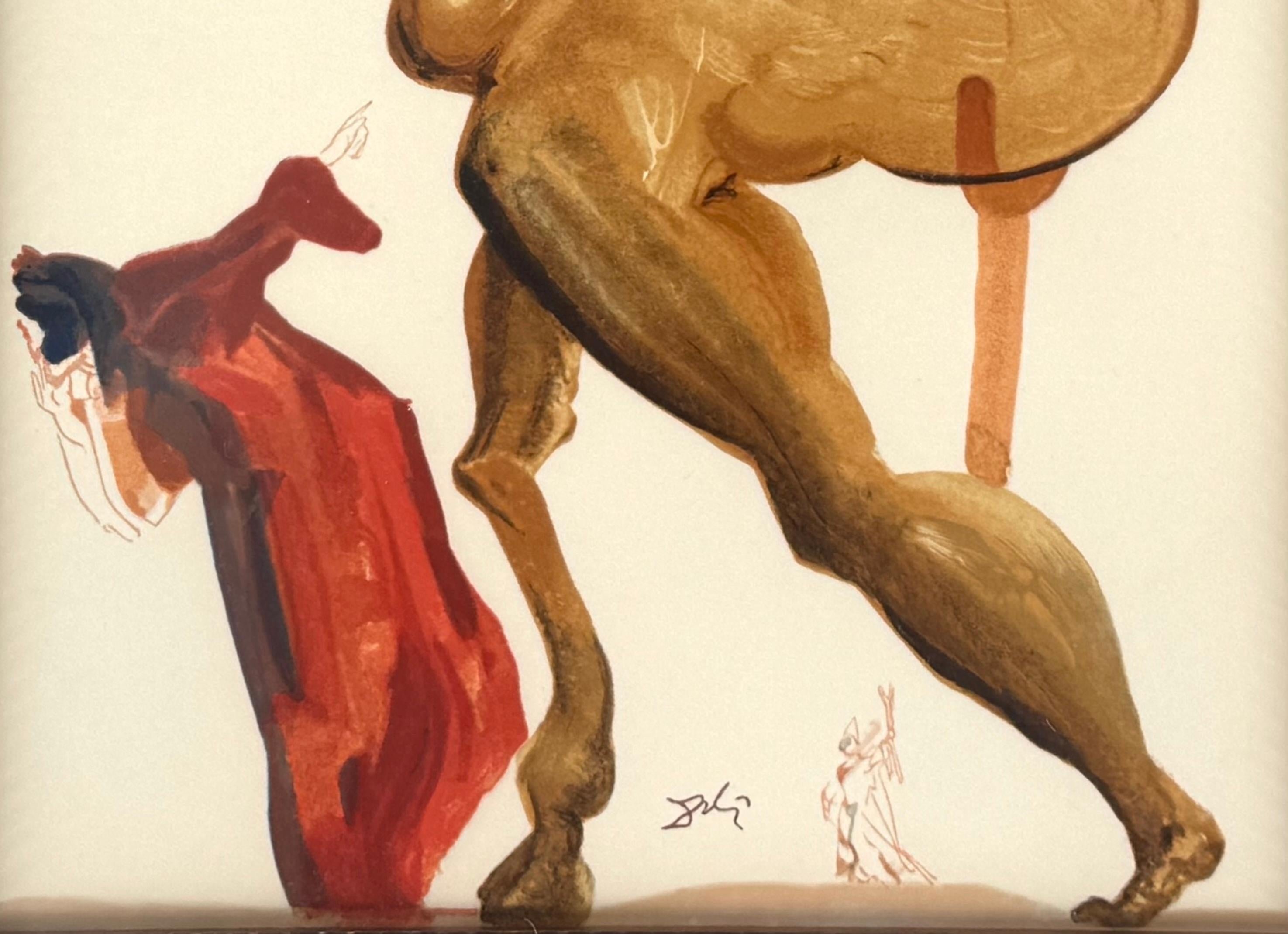 El Infierno: Canto 33 Grabado en madera (La Divina Comedia) de Salvador Dalí en Bueno estado para la venta en Sacramento, CA