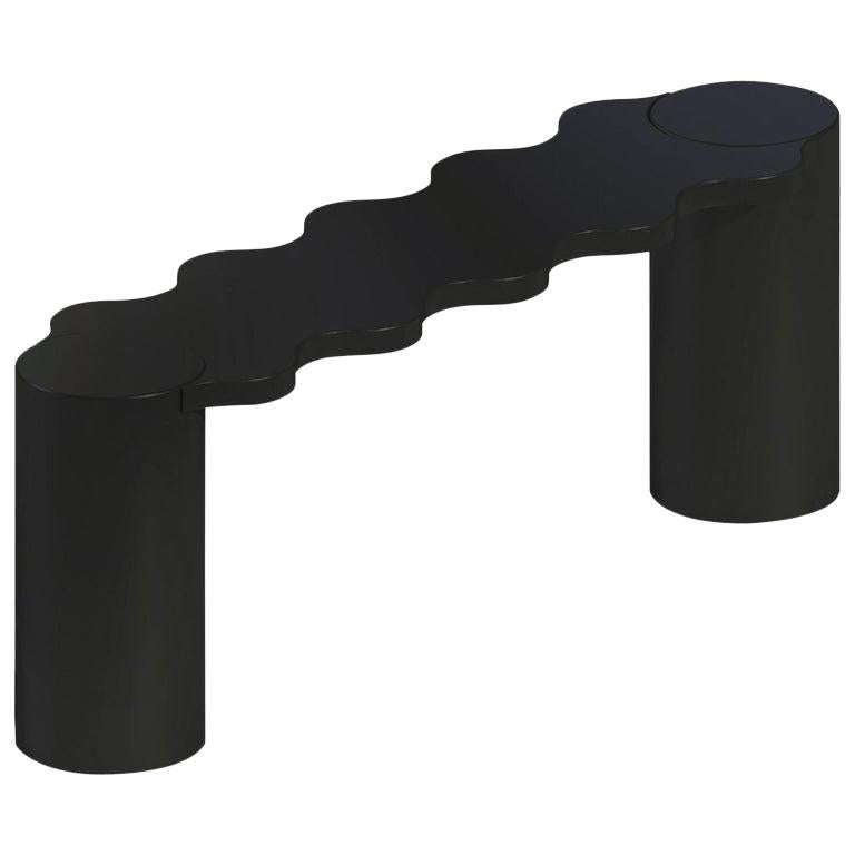 Contemproary Hella Bench in Black Lacquered Aluminum  For Sale