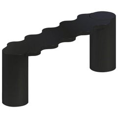 Contemproary Hella Bench in Black Lacquered Aluminum