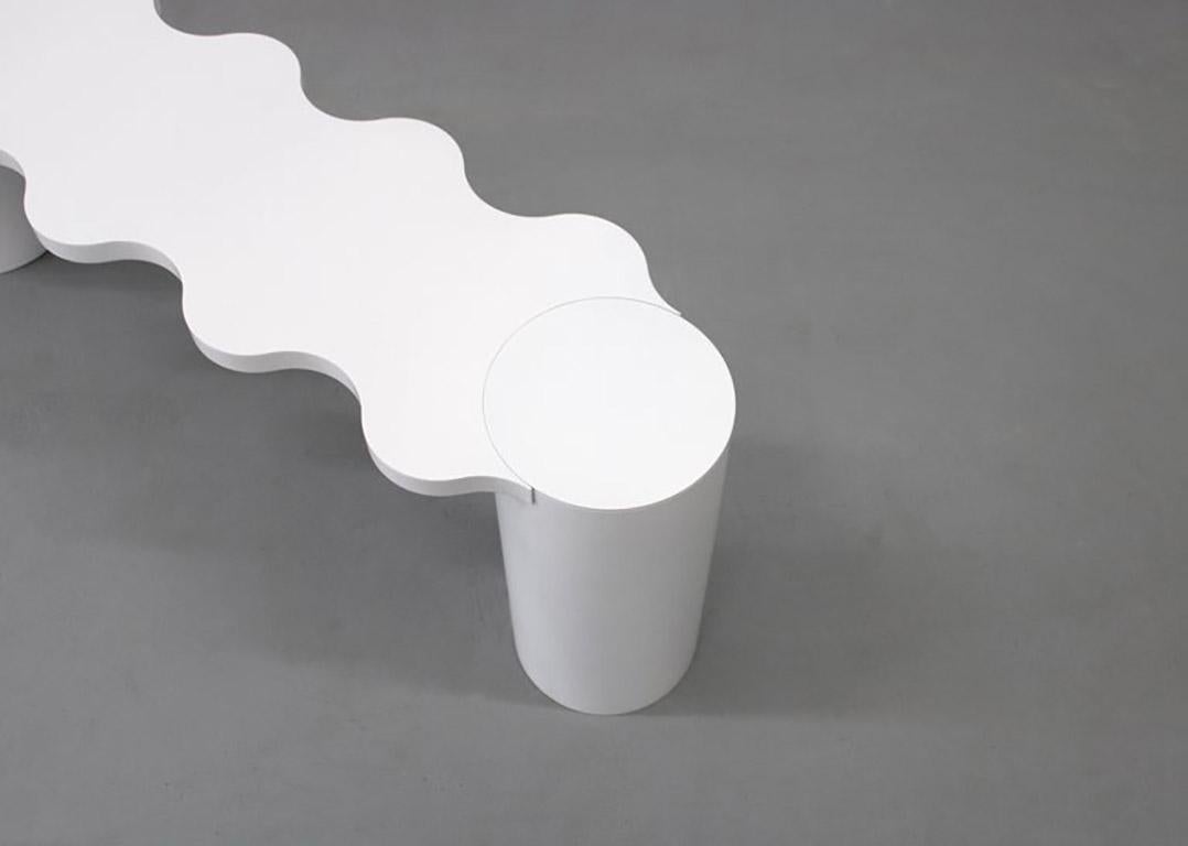 Other Contemporary Hella Bench in White Lacquered Aluminum  For Sale