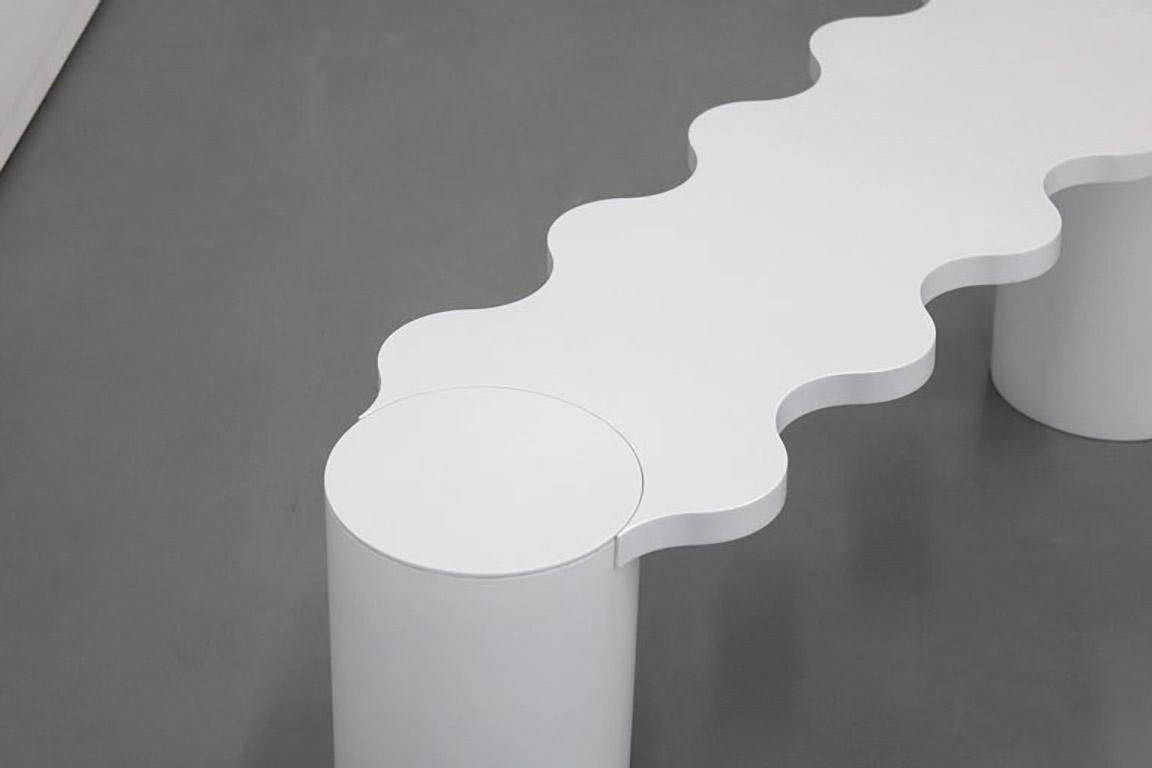 Italian Contemporary Hella Bench in White Lacquered Aluminum  For Sale