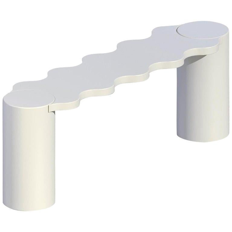 Contemporary Hella Bench in White Lacquered Aluminum  For Sale