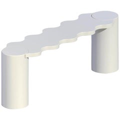 Contemporary Hella Bench in White Lacquered Aluminum 