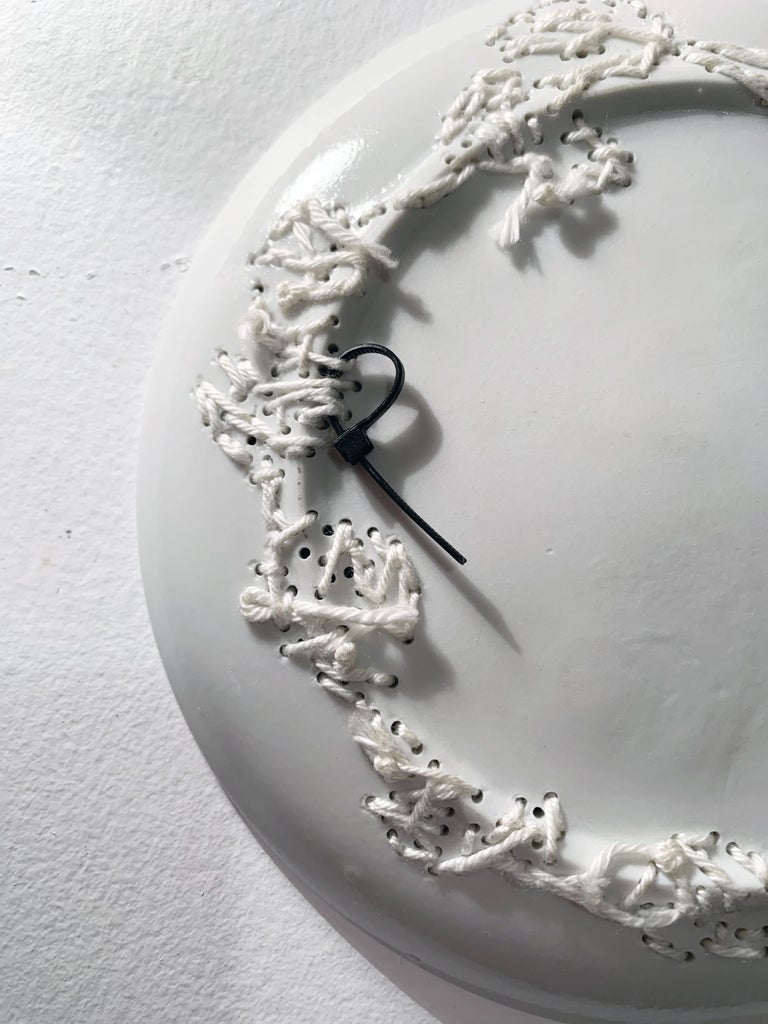 Hella Jongerius Embroidered Porcelain Plate For Sale at 1stDibs