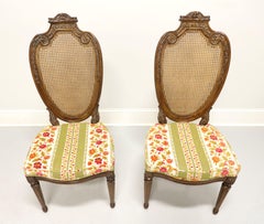 HELLAM French Provincial Louis XVI Walnut Caned Dining Side Chairs - Pair A