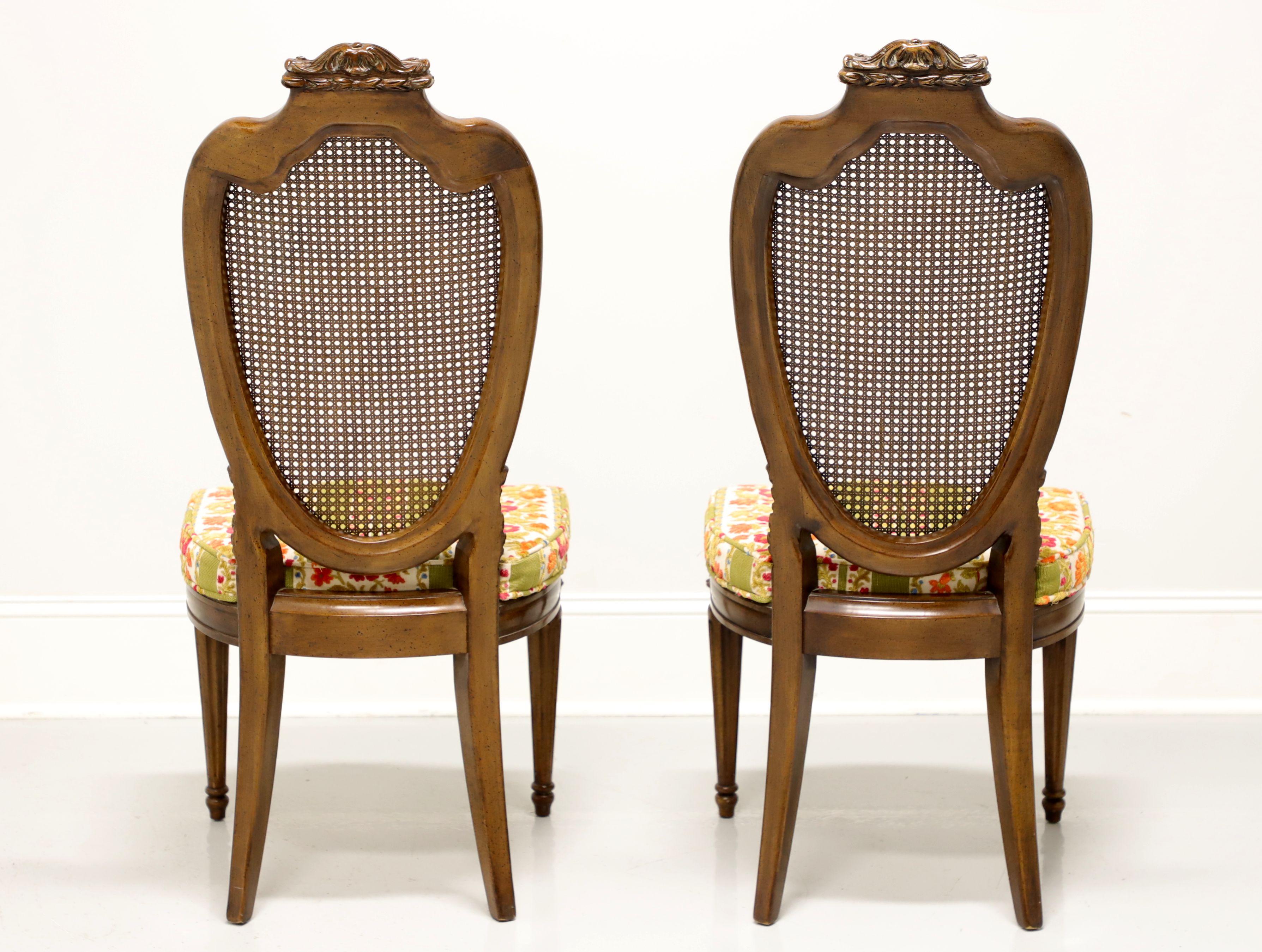 20th Century HELLAM French Provincial Louis XVI Walnut Caned Dining Side Chairs - Pair B