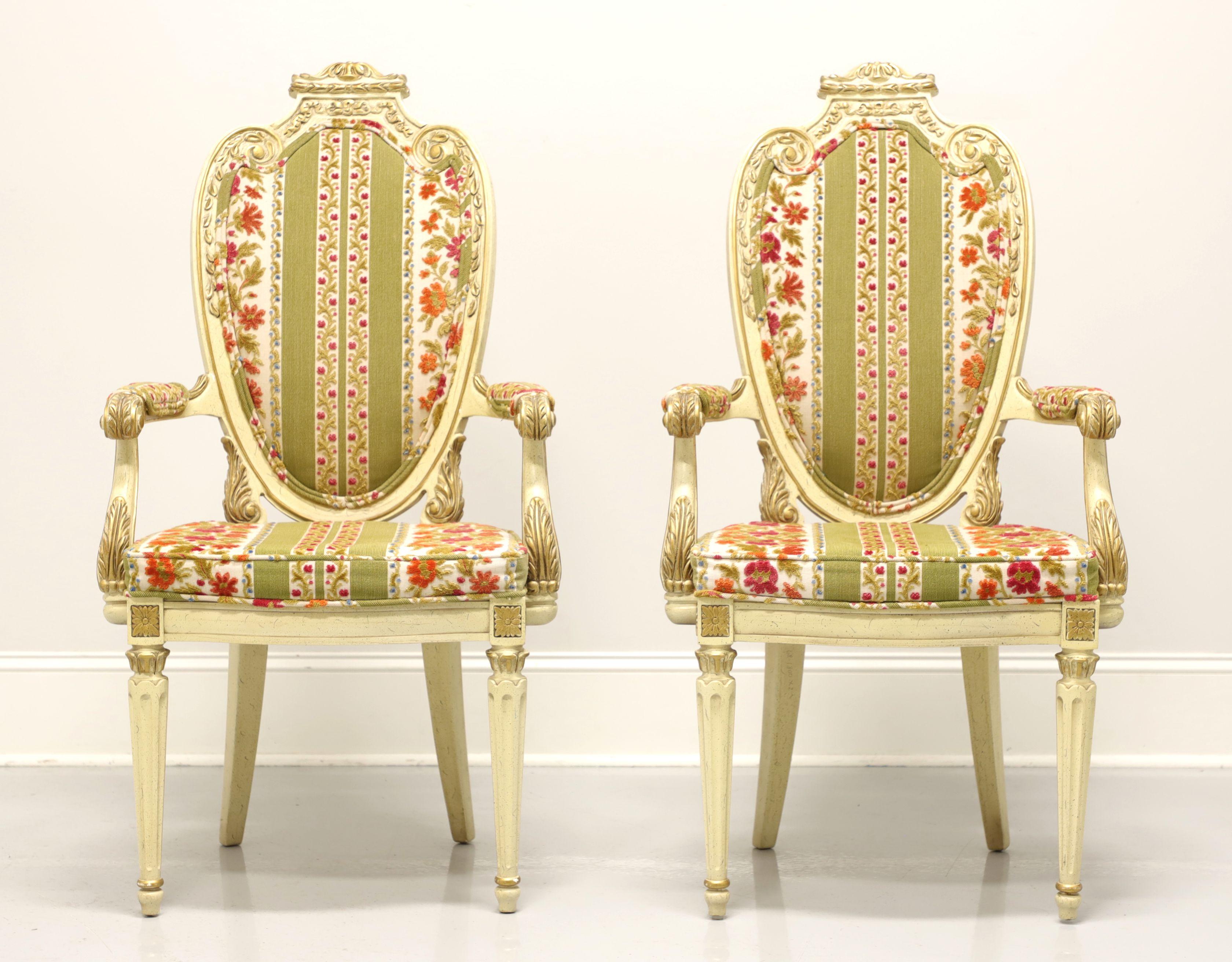 American HELLAM French Provincial Louis XVI Caned Dining Armchairs - Pair