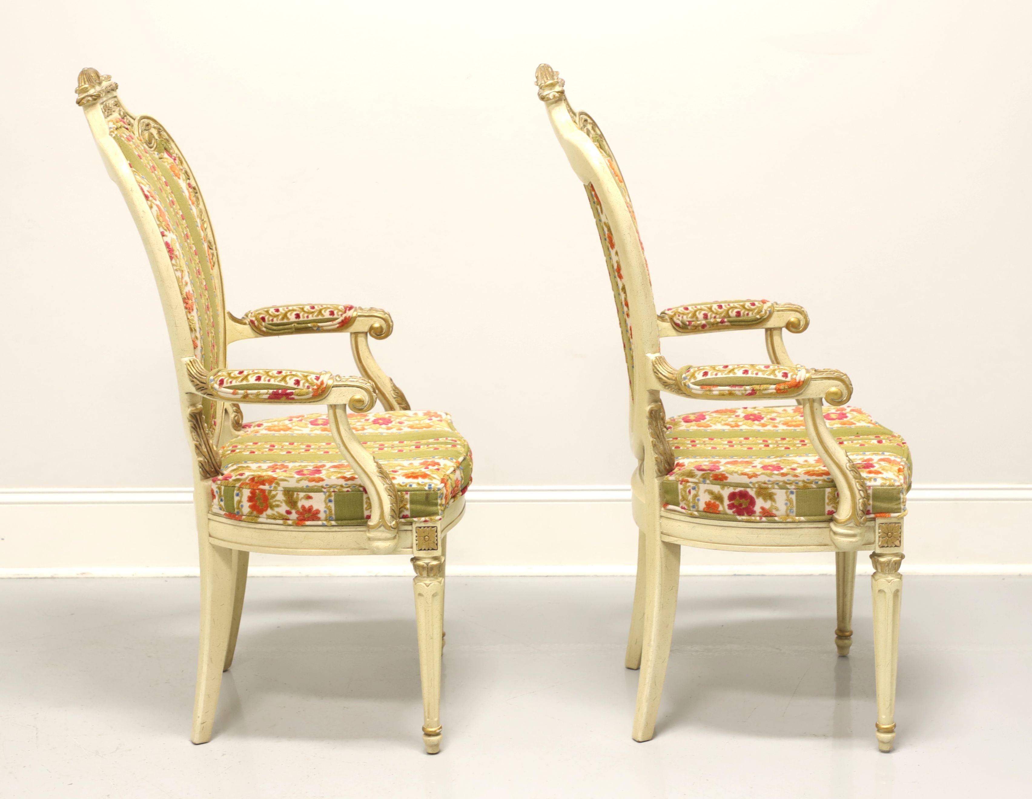 HELLAM French Provincial Louis XVI Caned Dining Armchairs - Pair In Good Condition In Charlotte, NC
