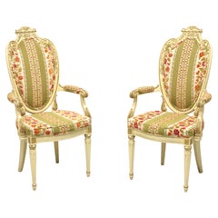 HELLAM French Provincial Louis XVI Caned Dining Armchairs - Pair