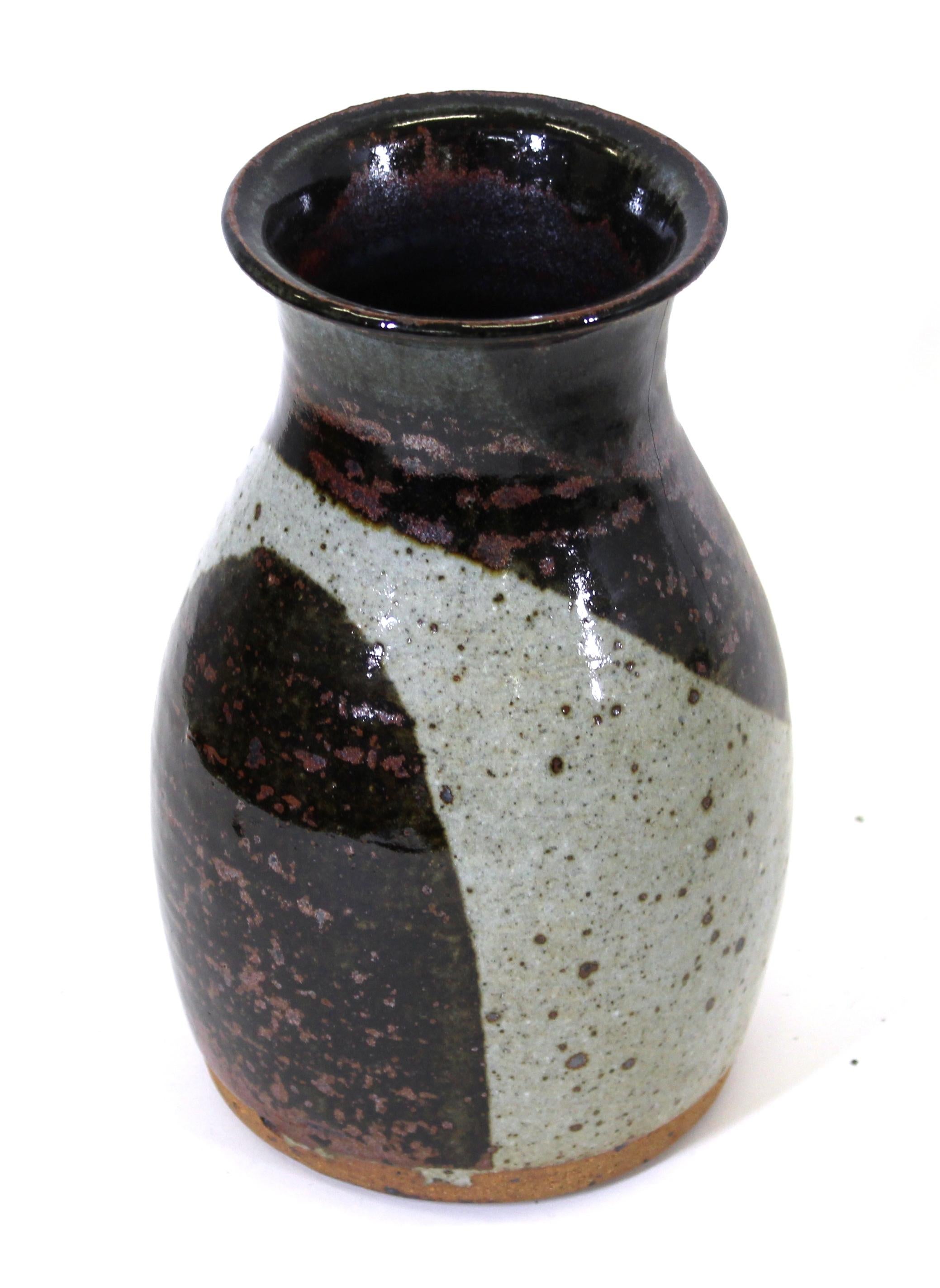Mid-20th Century Helle Allpass Danish Mid-Century Modern Glazed Stoneware Vase For Sale