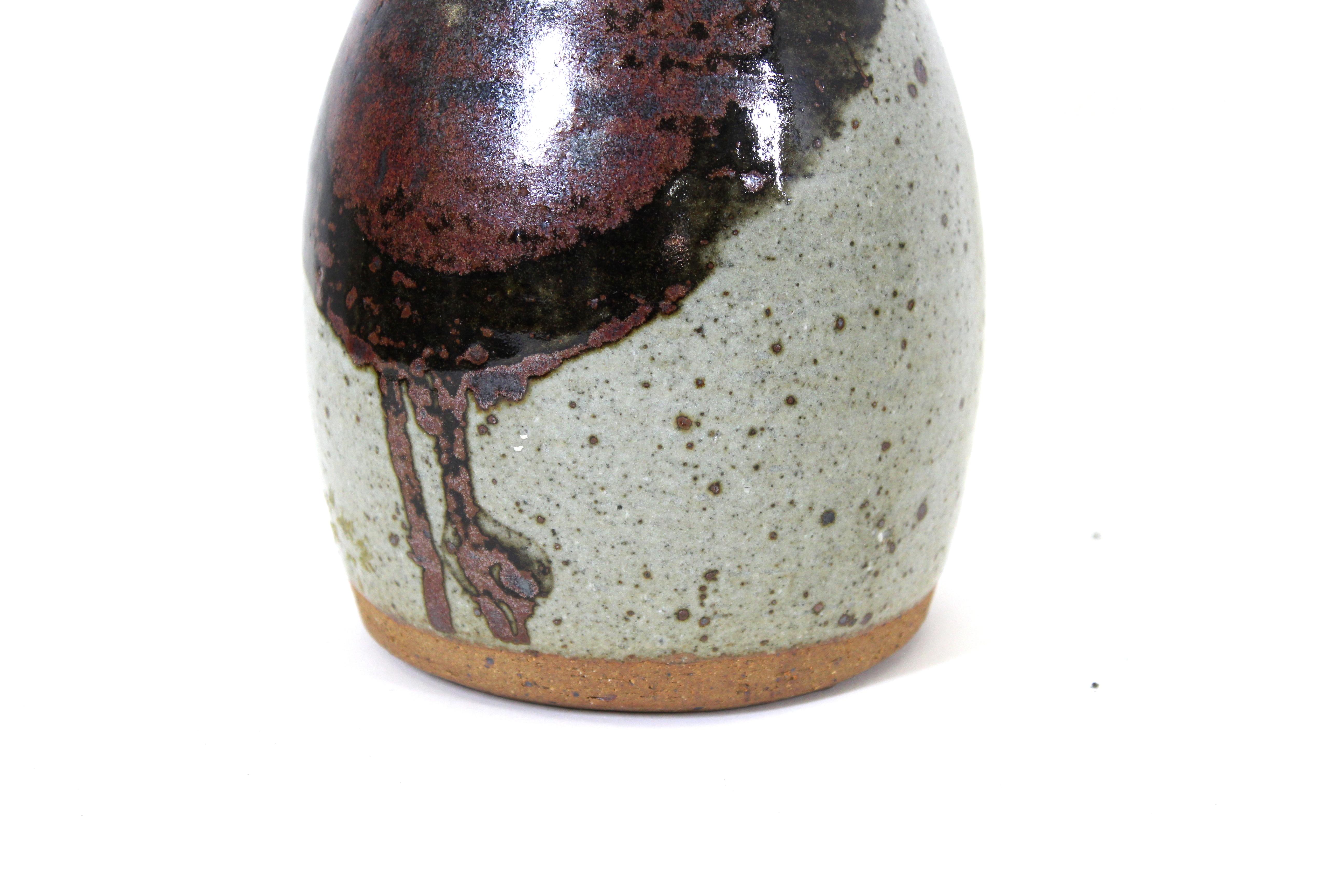 Helle Allpass, dänische Vase aus glasiertem Steingut, Mid-Century Modern (Töpferwaren) im Angebot