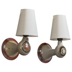 Helle Allpass, Wandleuchten, Keramik, Stoff, Dänemark, 1960er Jahre