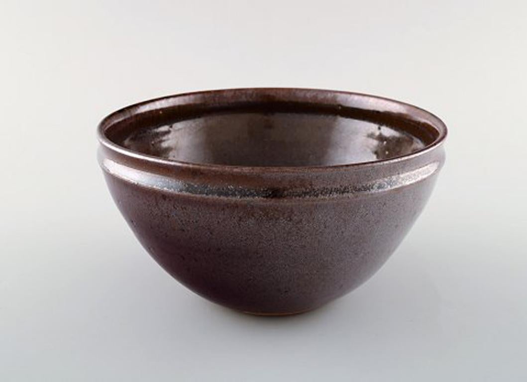 Danish Helle Alpass, Bowl of Glazed Stoneware, 1960s-1970s For Sale
