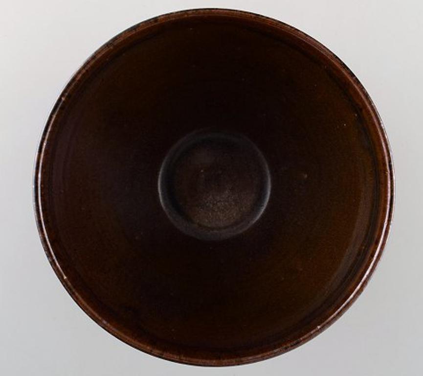 Helle Alpass, Bowl of Glazed Stoneware, 1960s-1970s In Good Condition For Sale In Copenhagen, DK