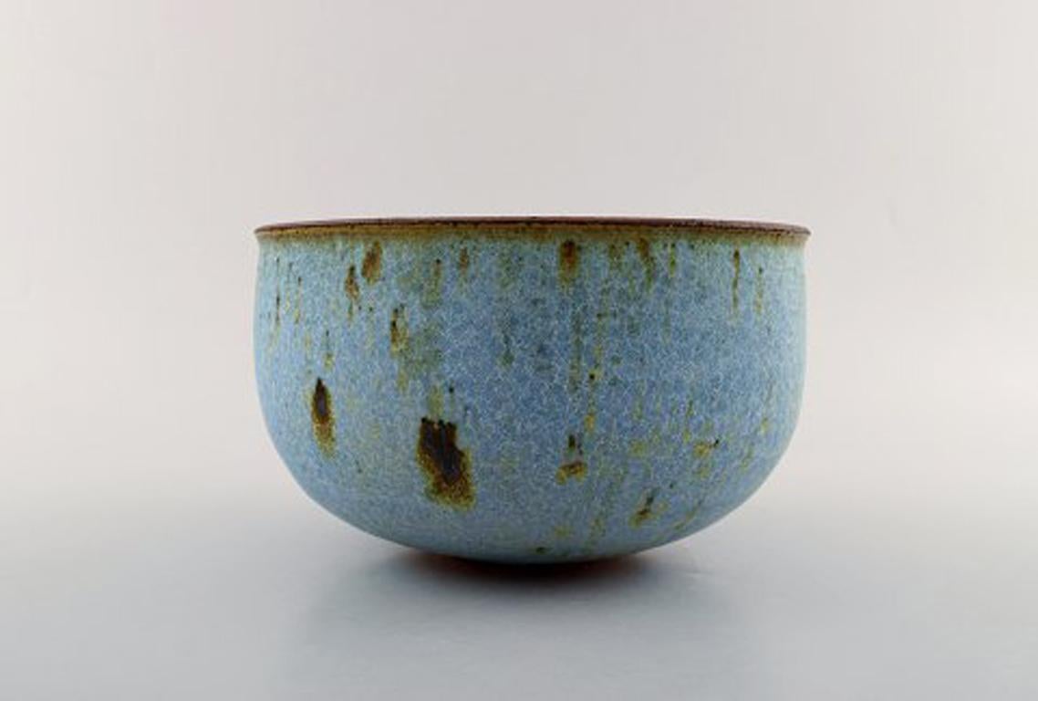 Scandinavian Modern Helle Alpass '1932-2000', Large Bowl of Glazed Stoneware, 1960s-1970s