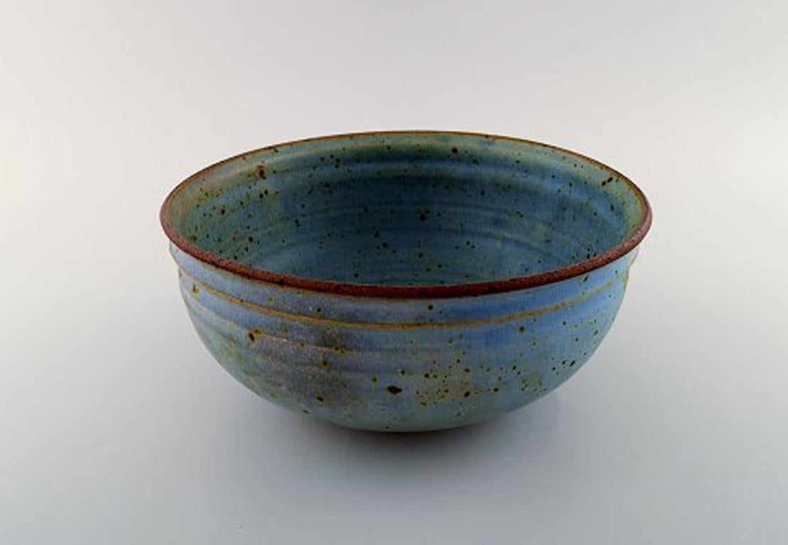 Danish Helle Alpass, Large Bowl of Glazed Stoneware, 1960s-1970s