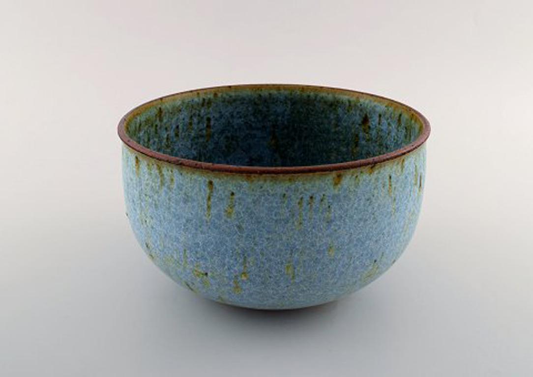 Danish Helle Alpass '1932-2000', Large Bowl of Glazed Stoneware, 1960s-1970s