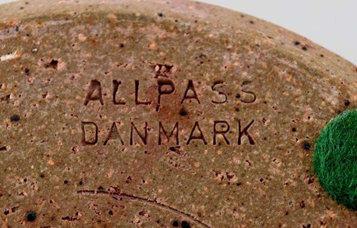 Helle Alpass-Vase aus glasiertem Steingut (Mitte des 20. Jahrhunderts) im Angebot