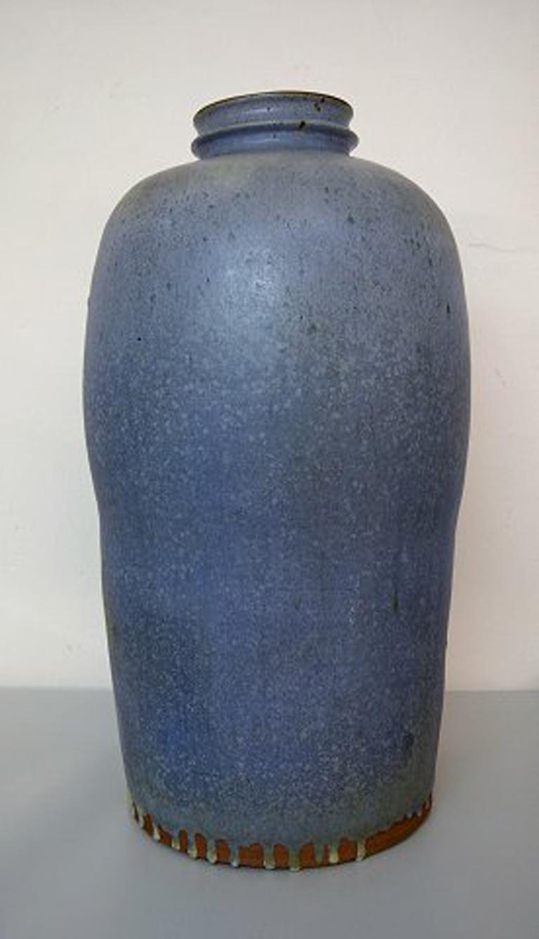 Modern Helle Alpass, Denmark, Colossal Vase of Glazed Stoneware