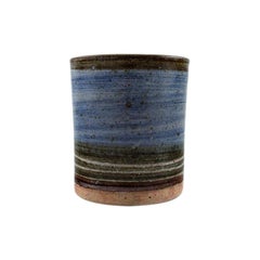 Helle Alpass-Vase aus glasiertem Steingut