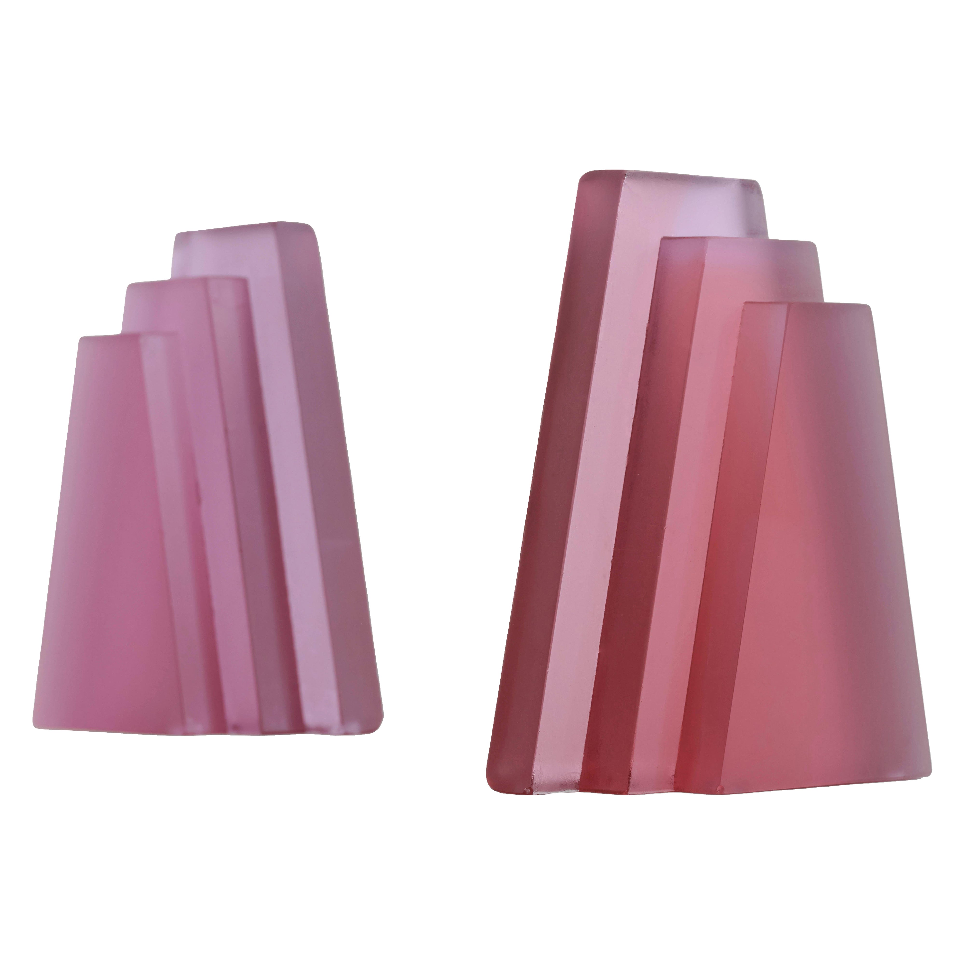 Helle Fuchsia Cast Glass Sculpture by Bowen Liu