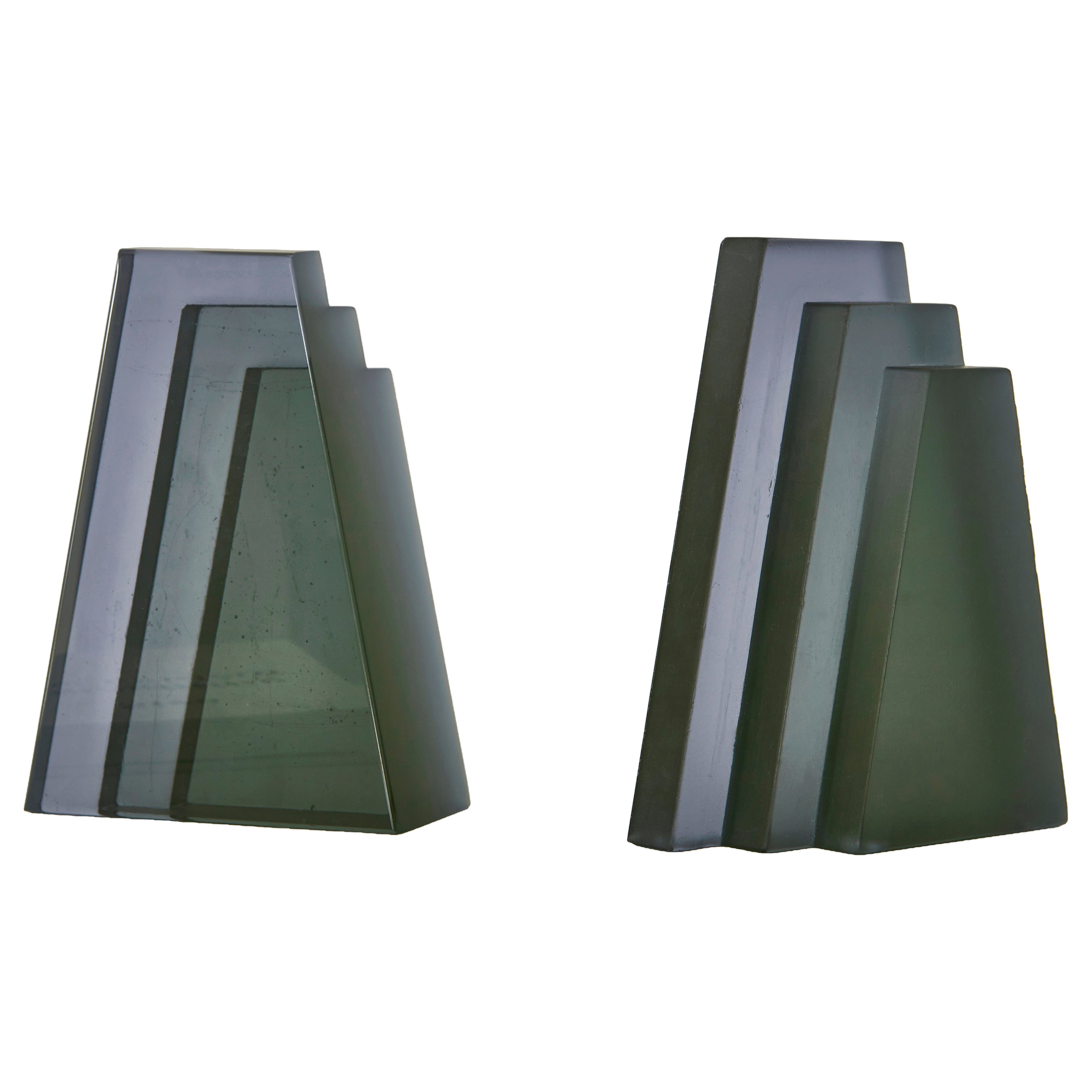 Helle Lavender Green Cast Glass Sculpture by Bowen Liu For Sale