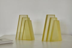 Helle Lemon Tint Cast Glass Sculpture by Bowen Liu