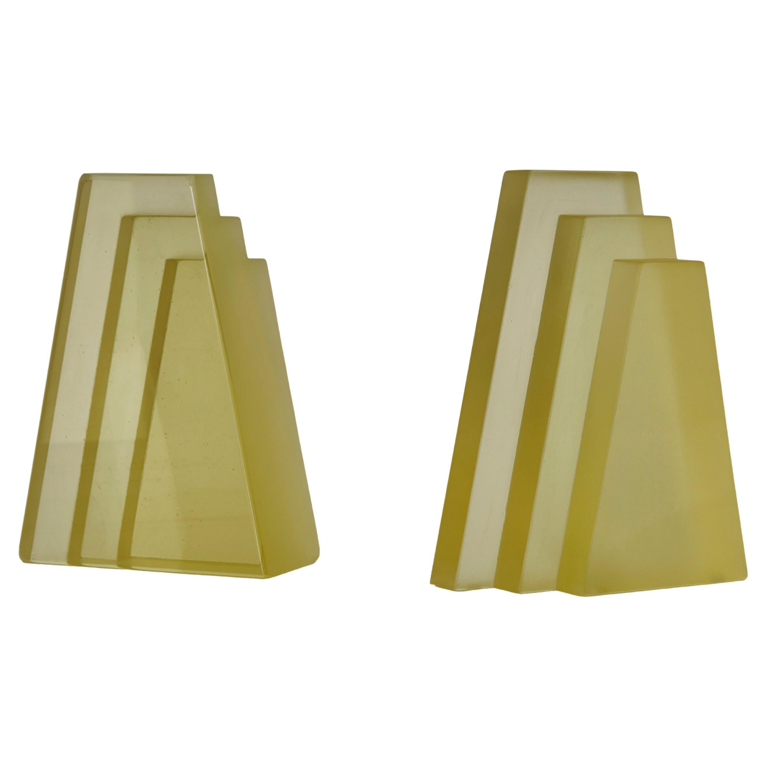 Helle Lemon Tint Cast Glass Sculpture by Bowen Liu