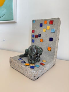 by Helle Crawford, Bronze Gold little boy child sculpture